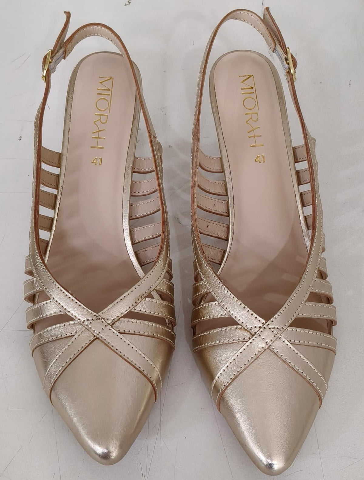 AVIVA Premium Leather Slingback Kitten Heels - The Heels India