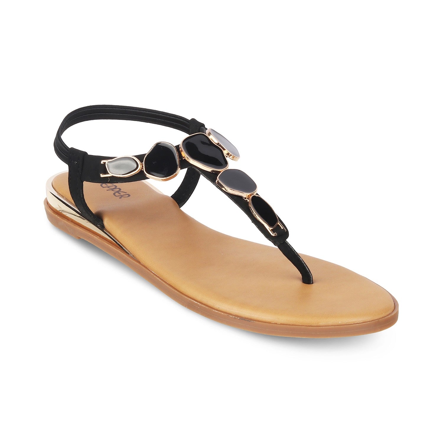 Classic back elastic sandals with buckles , cushion insole