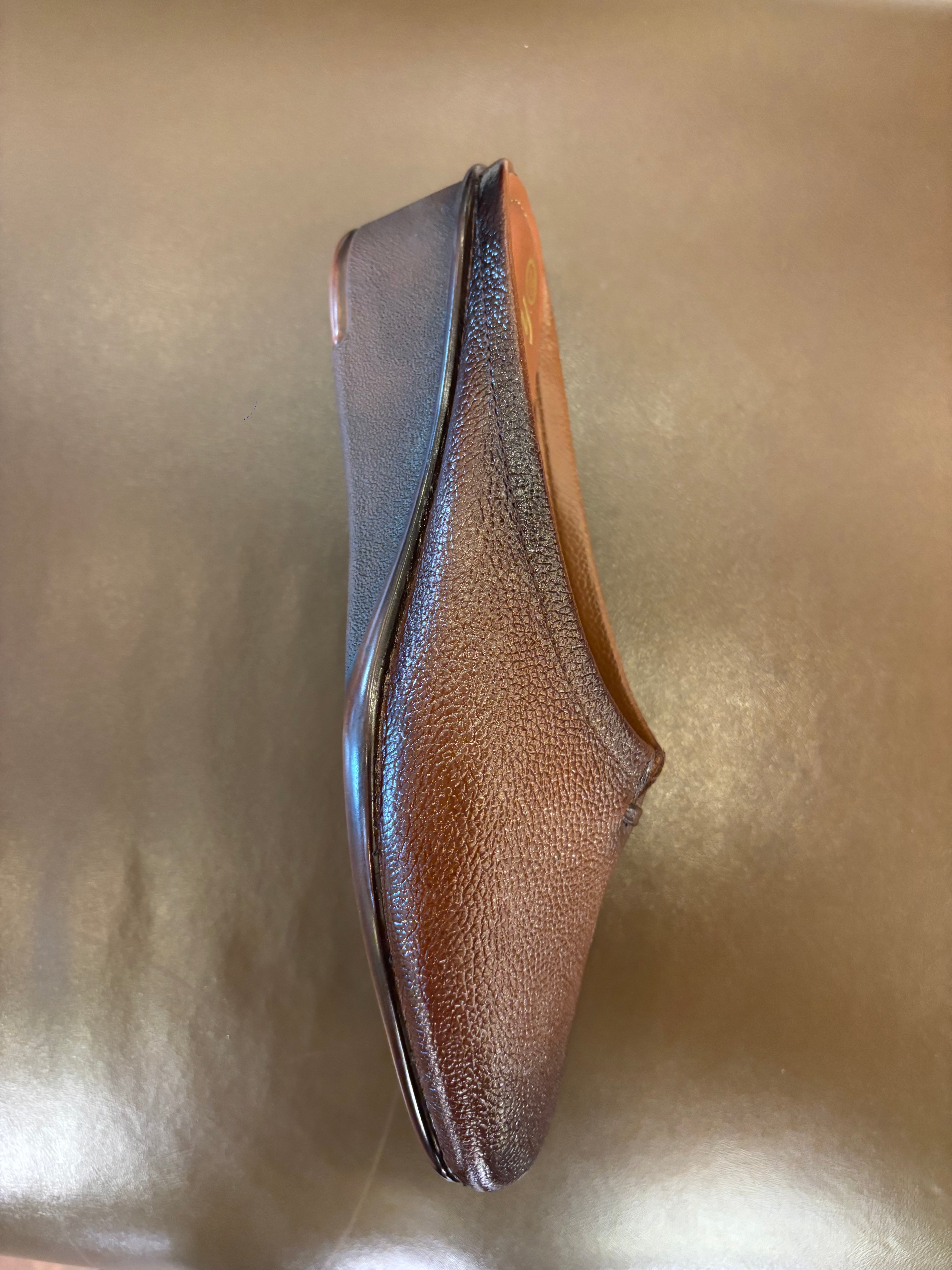 Cherie Leather Back Open Wedge Heel Mules