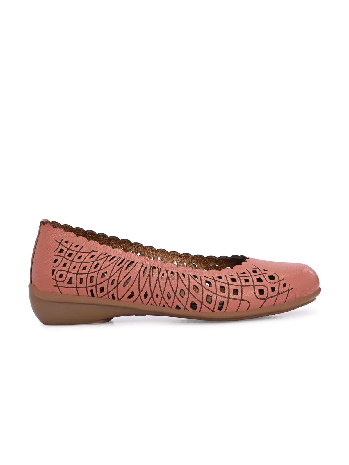 Keisha Perforated Cushioned Leather Ballerinas