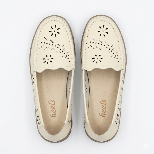Emily Perforated Comfort Cushioned Flexi Loafers