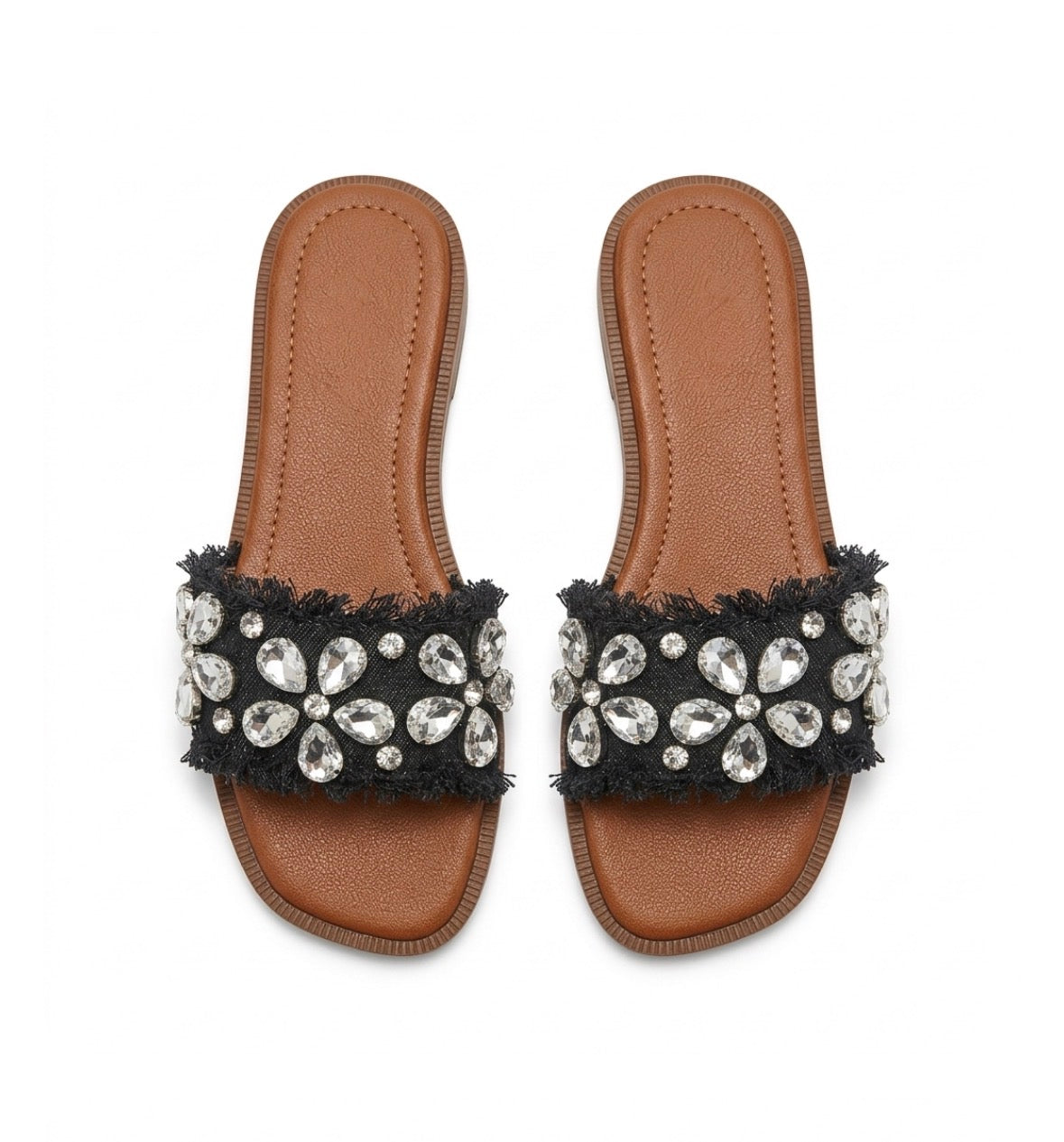 Kiya Embellished Summer Flat Sliders