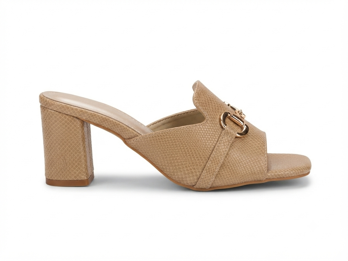 Kiara Slip On Block Heel Mules