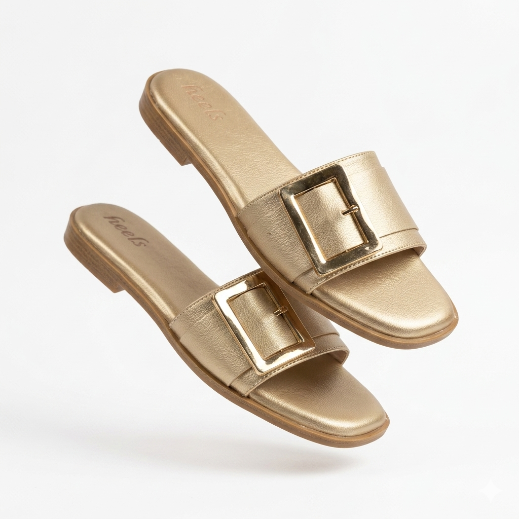 Miley Buckle Strap Cushioned Summer Sliders