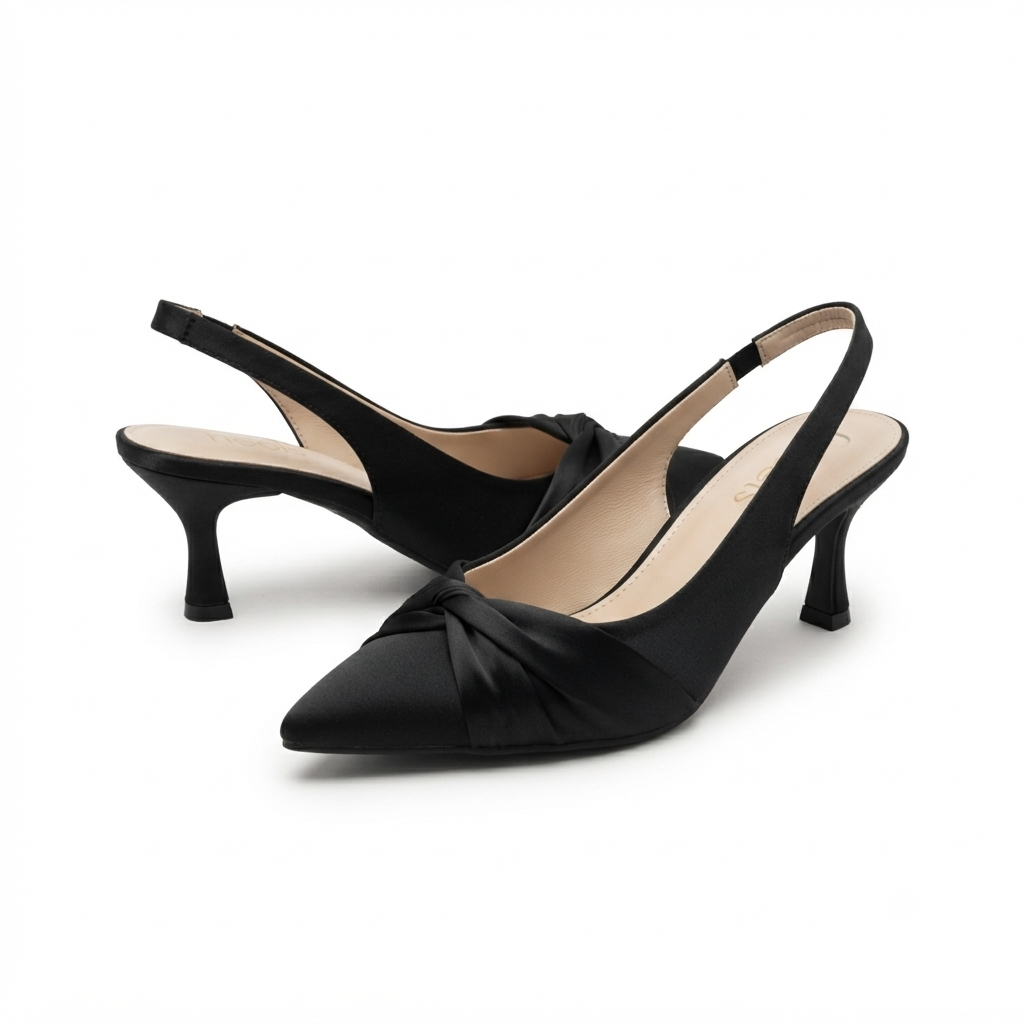 Raya Swirl Sling Back Kitten Heels
