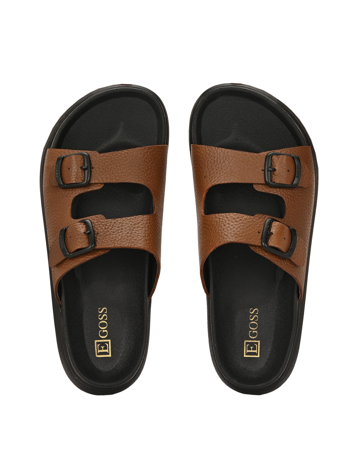 Kai Double Strap Leather Sliders