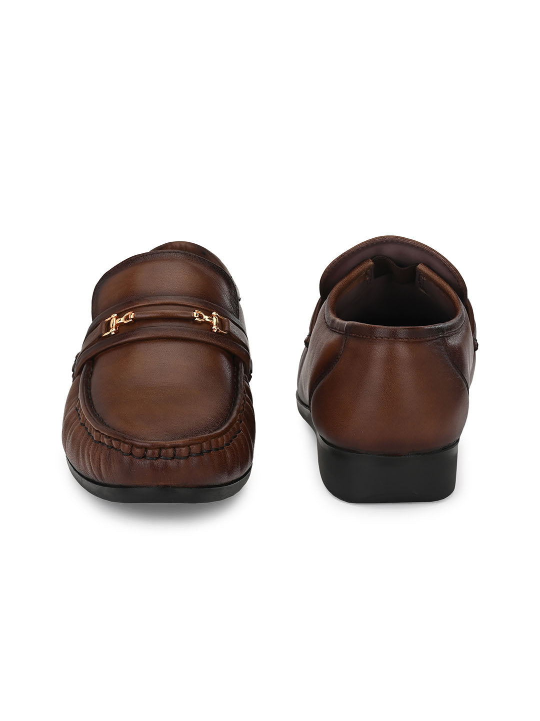 Felix Buckle Leather Cushion Loafers - The Heels India