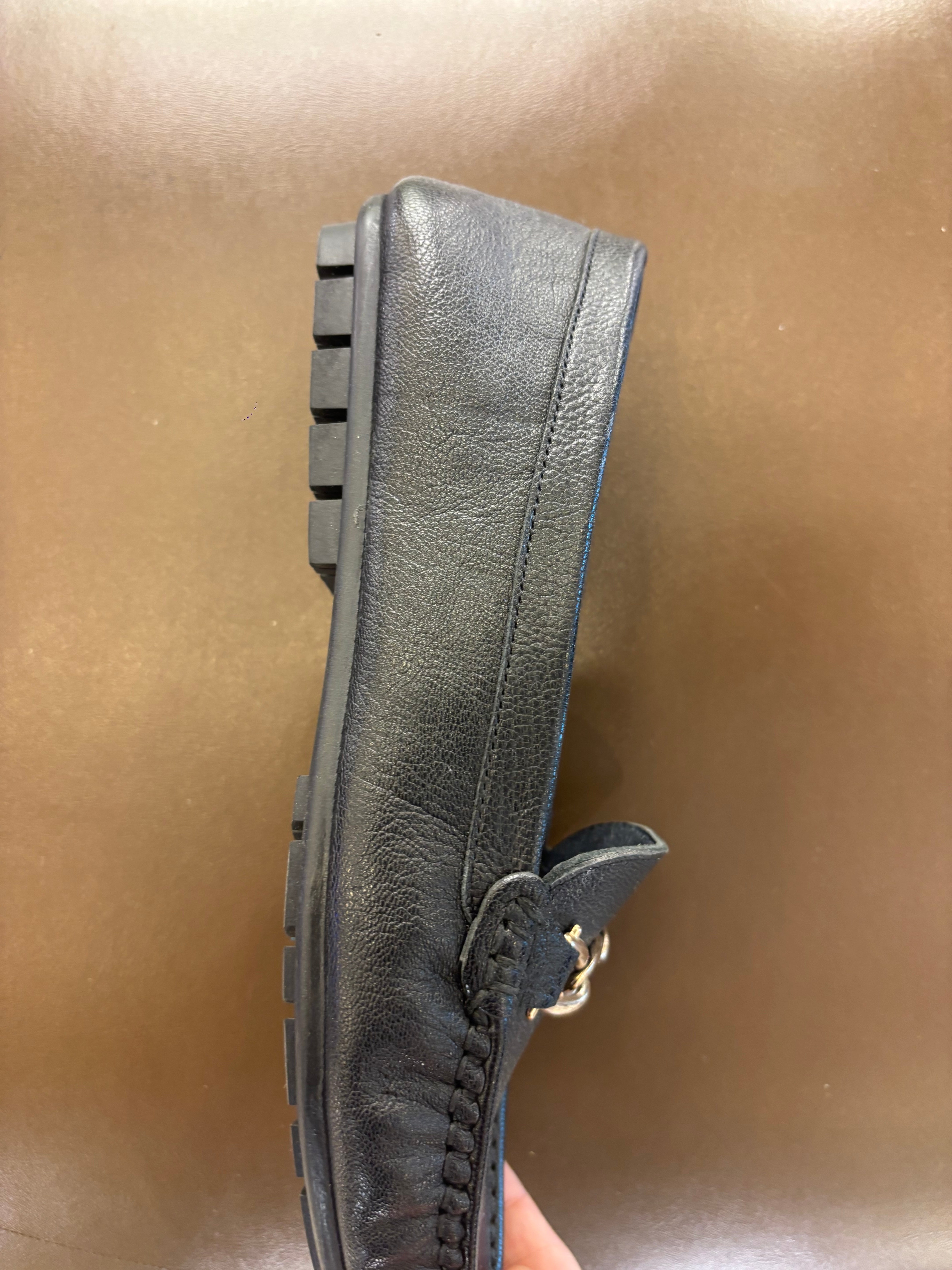 Kia Buckled Leather Memory Cushion Loafers