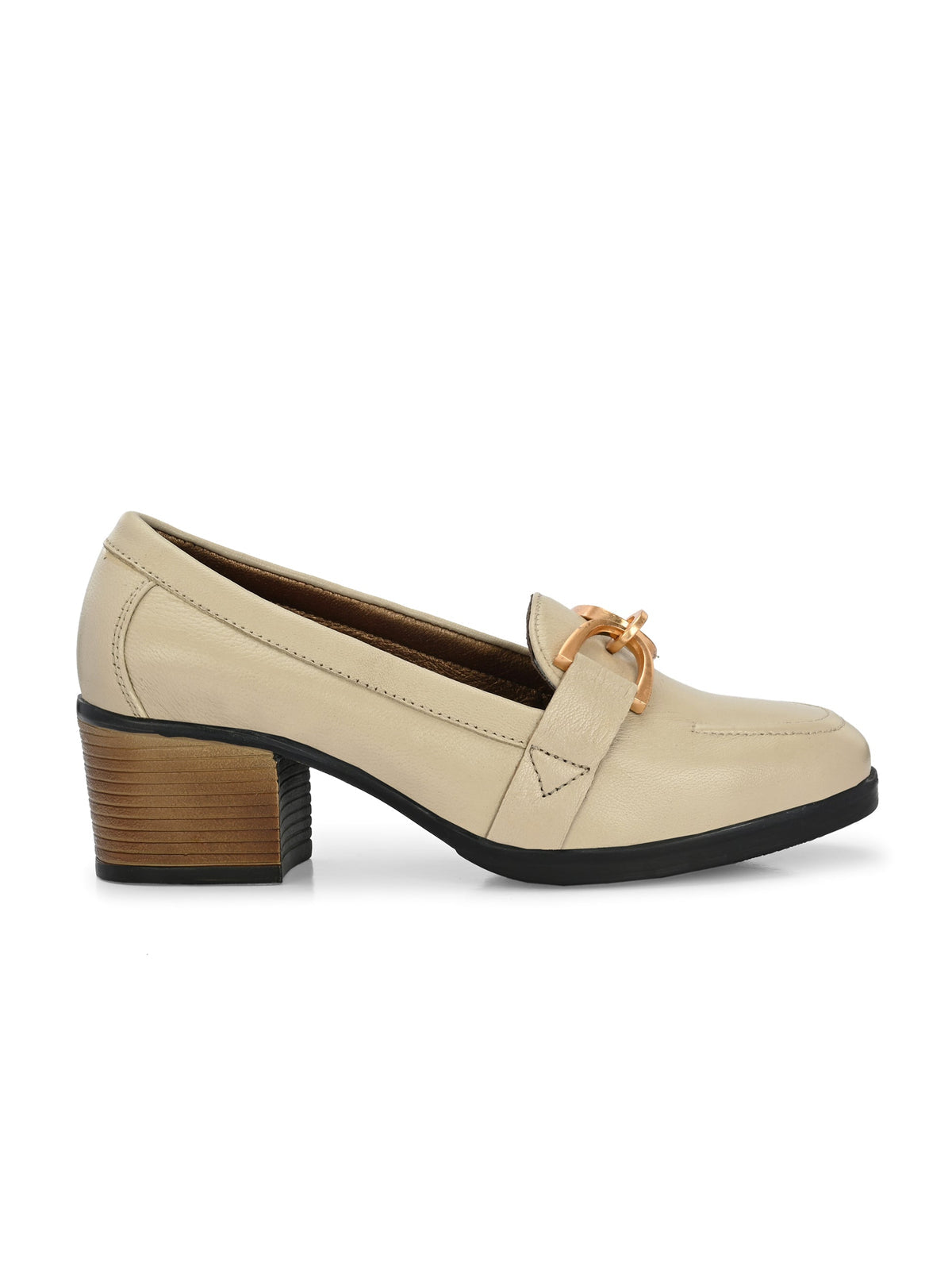 Kelly Leather Buckle Block Heels - The Heels India