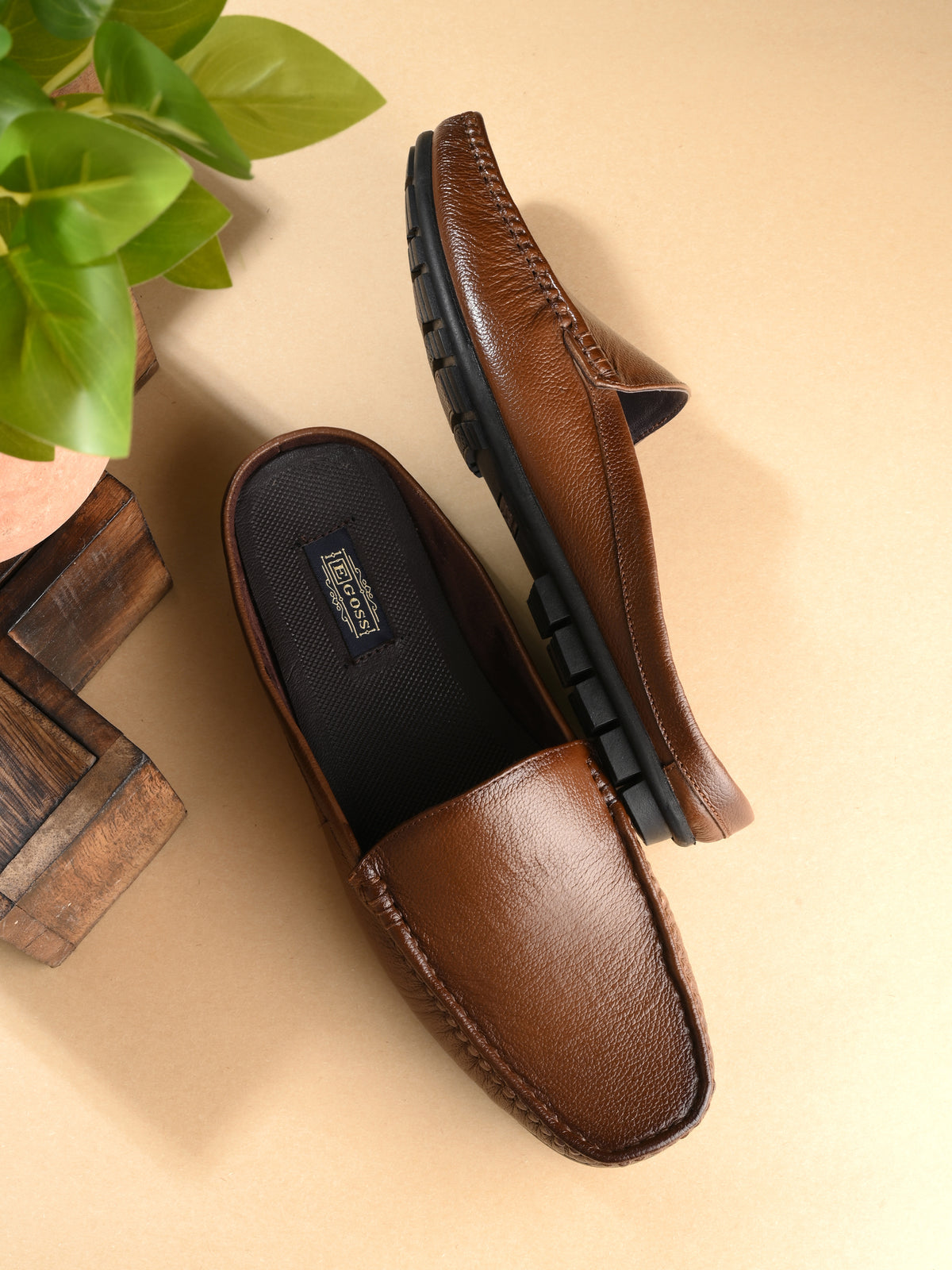 Flint Leather Casual Slip-On Mules