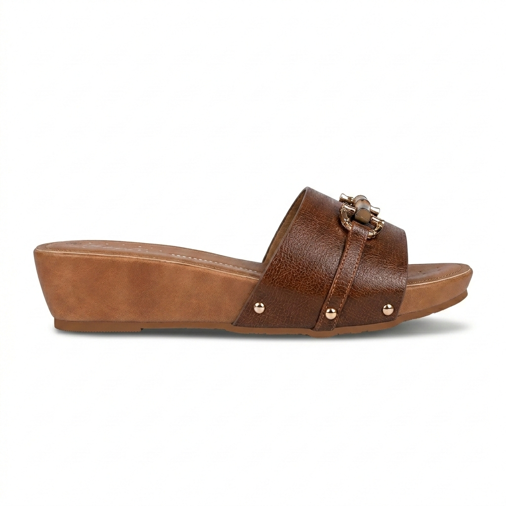 Bondi Comfort Peep Toe Summer Wedge Sliders