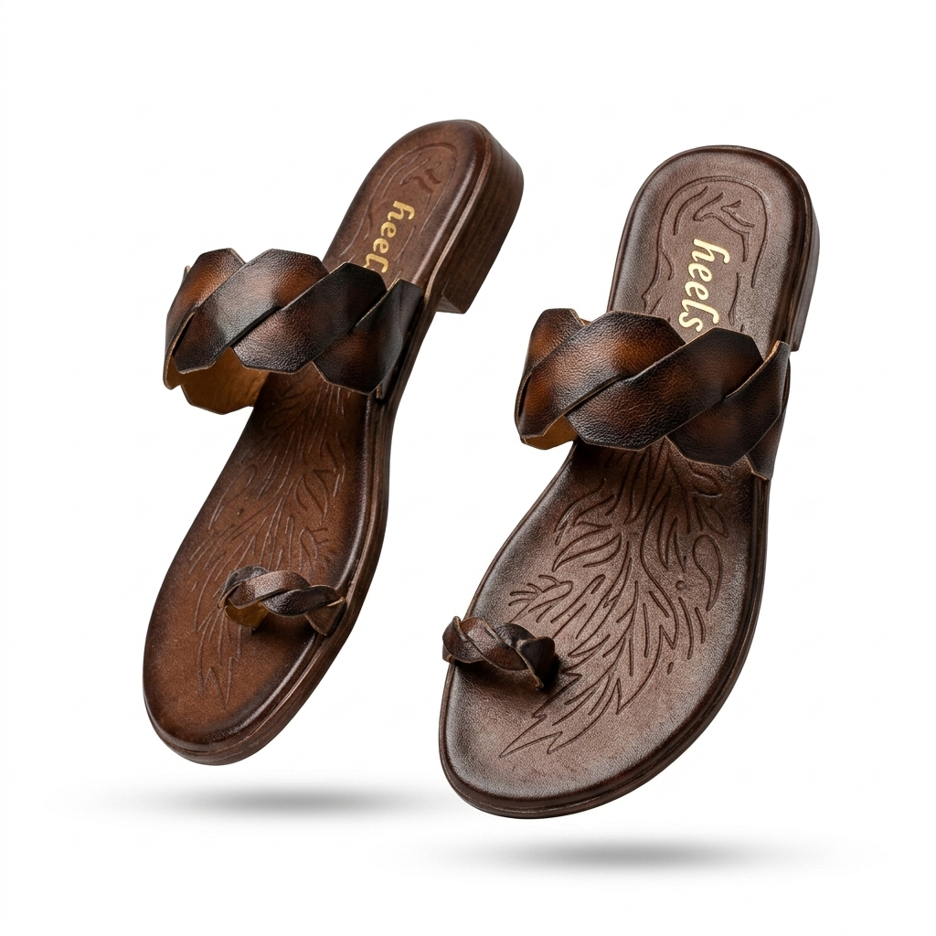 Darcy Leather Thumb Kohlapuri Slippers - The Heels India