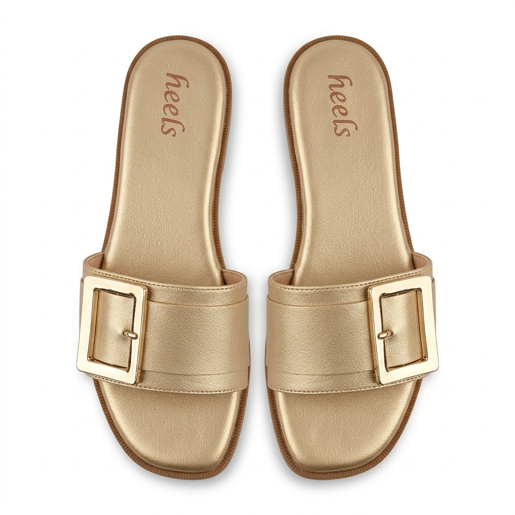 Miley Buckle Strap Cushioned Summer Sliders