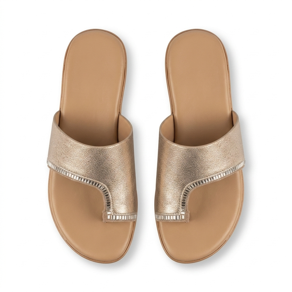 Becky Metallic Comfort Thumb Wedge Heels