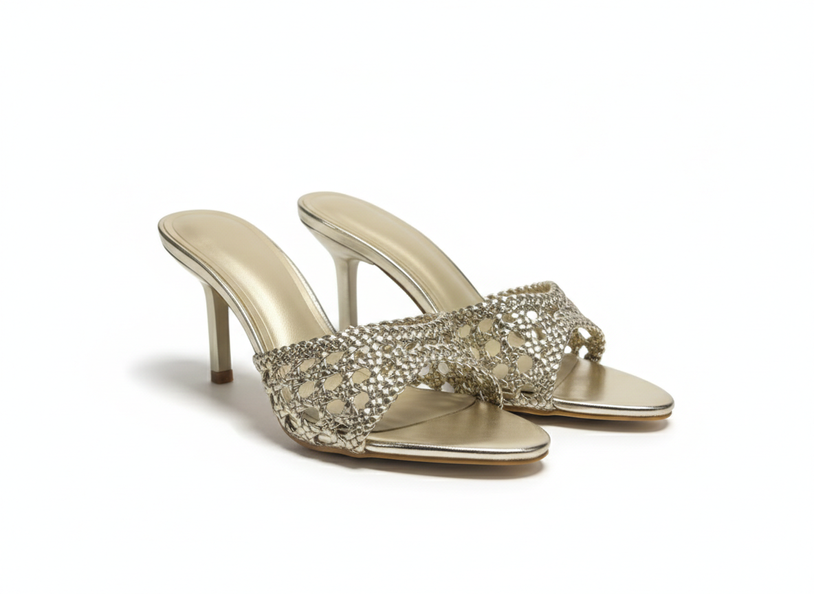 Kim Mesh Slip On Kitten Heels