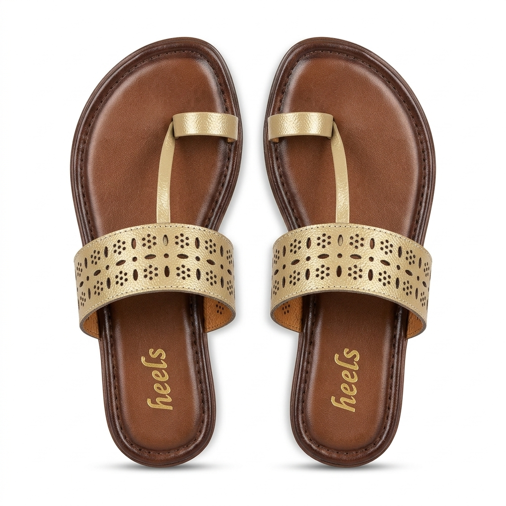 Doris Leather Thumb Kohlapuri Slippers - The Heels India
