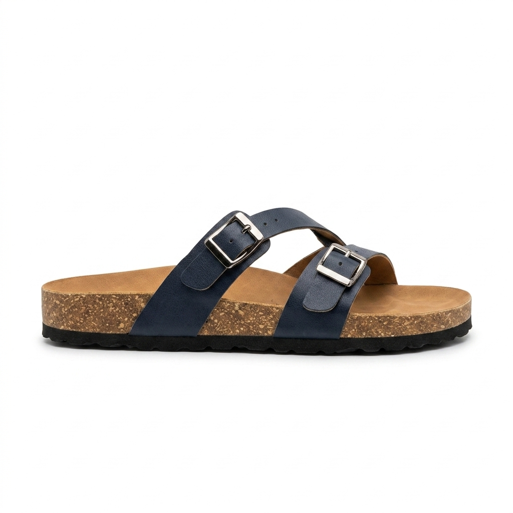 Cherie Buckle Strap Cork Summer Sliders