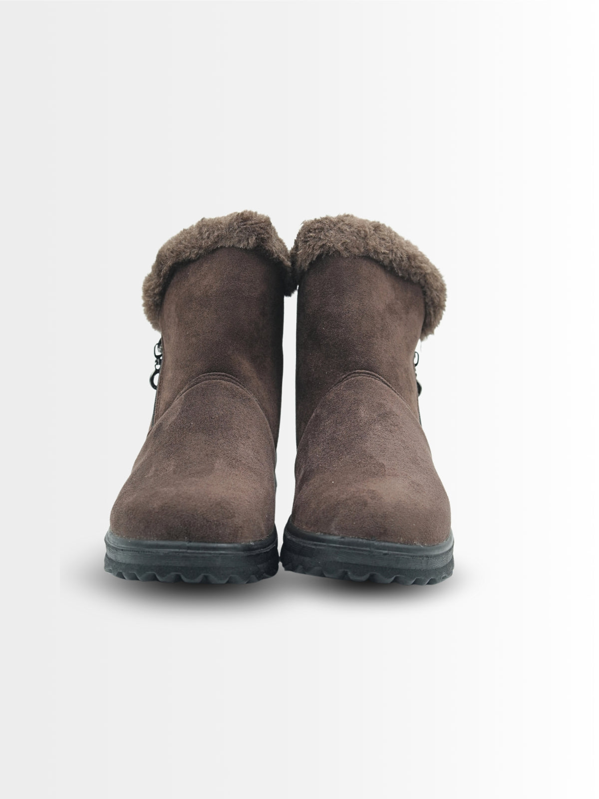 Savanna Suede Ankle Fur Boots - The Heels India