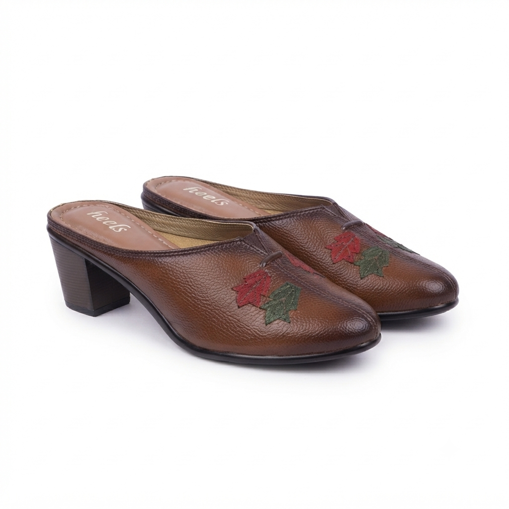 Autumn 2.0 Leather Back Open Block Heel Mules
