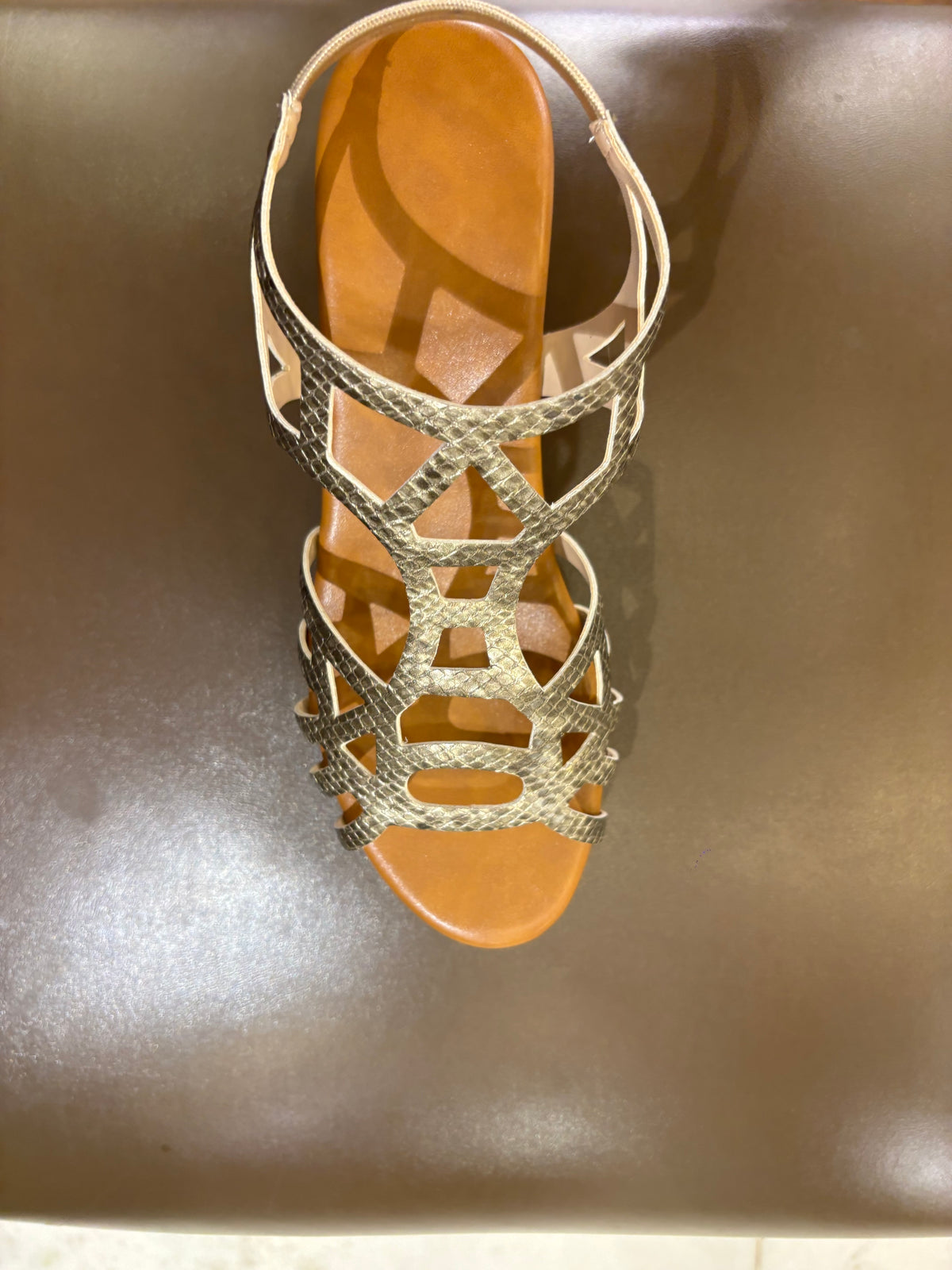 Kylin Platform Gladiator Peep Toe Block Heel Sandals in Gold - The Heels India