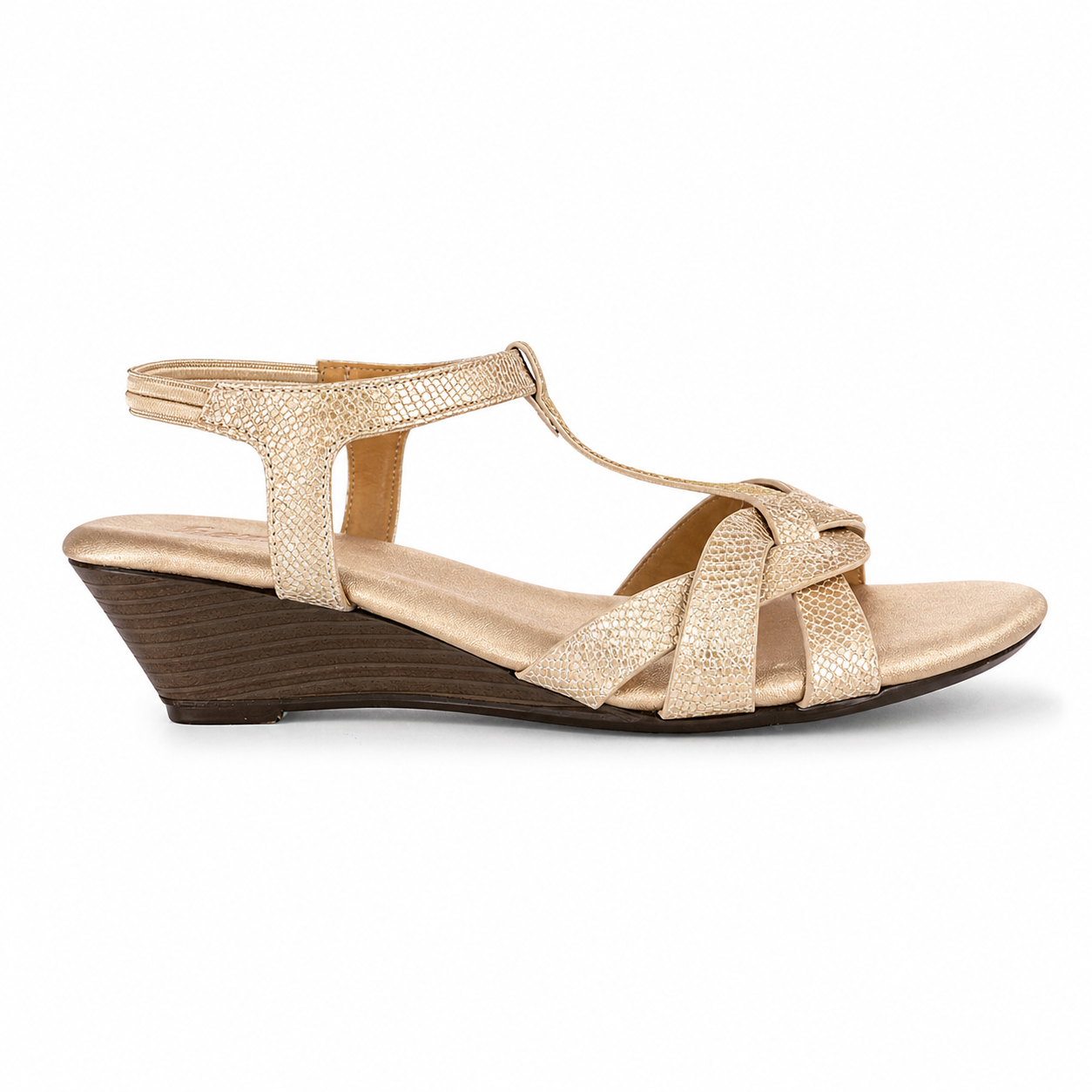 Riley Comfort Back Elastic Wedge Heel Sandals