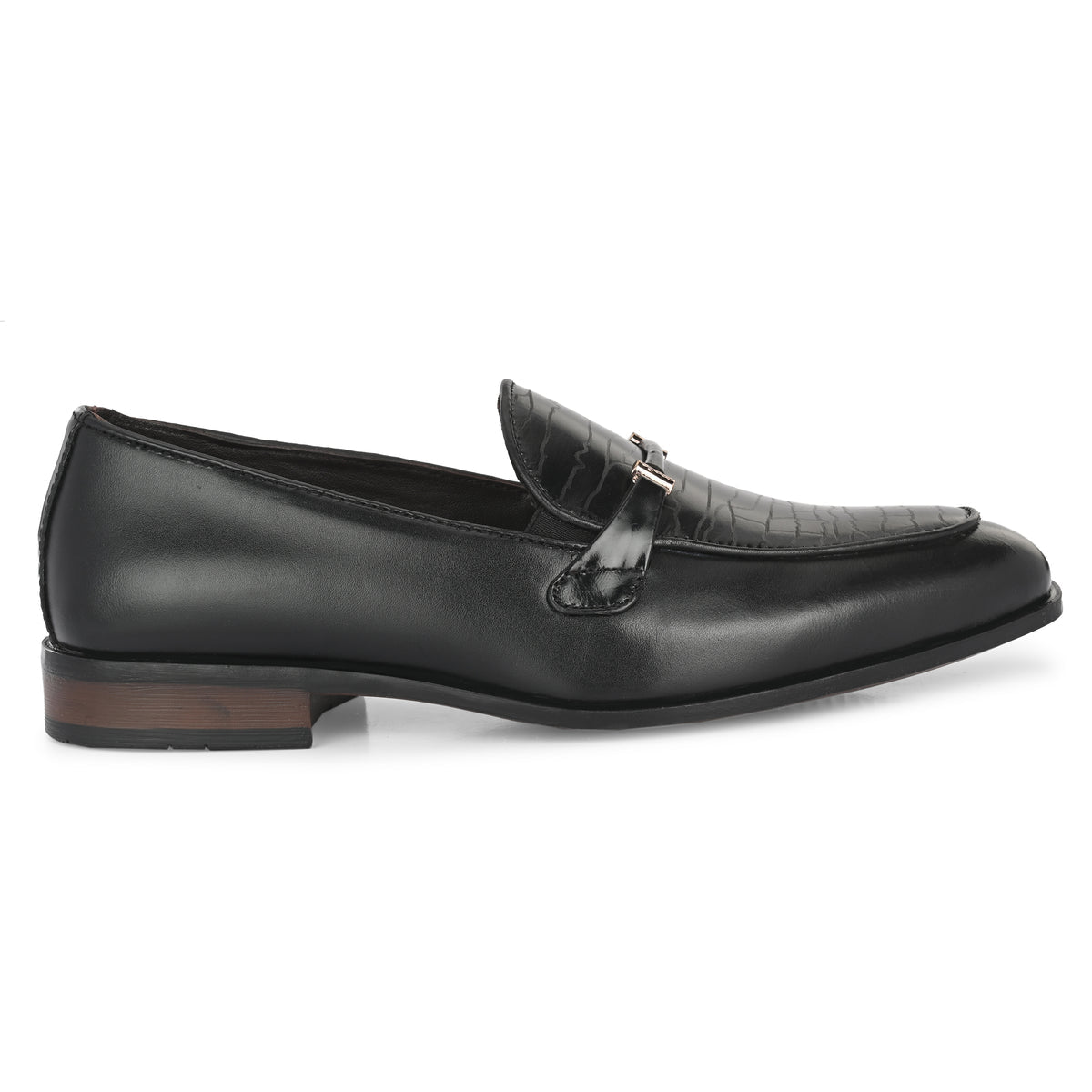 Martial Leather Buckled Formal Moccasins
