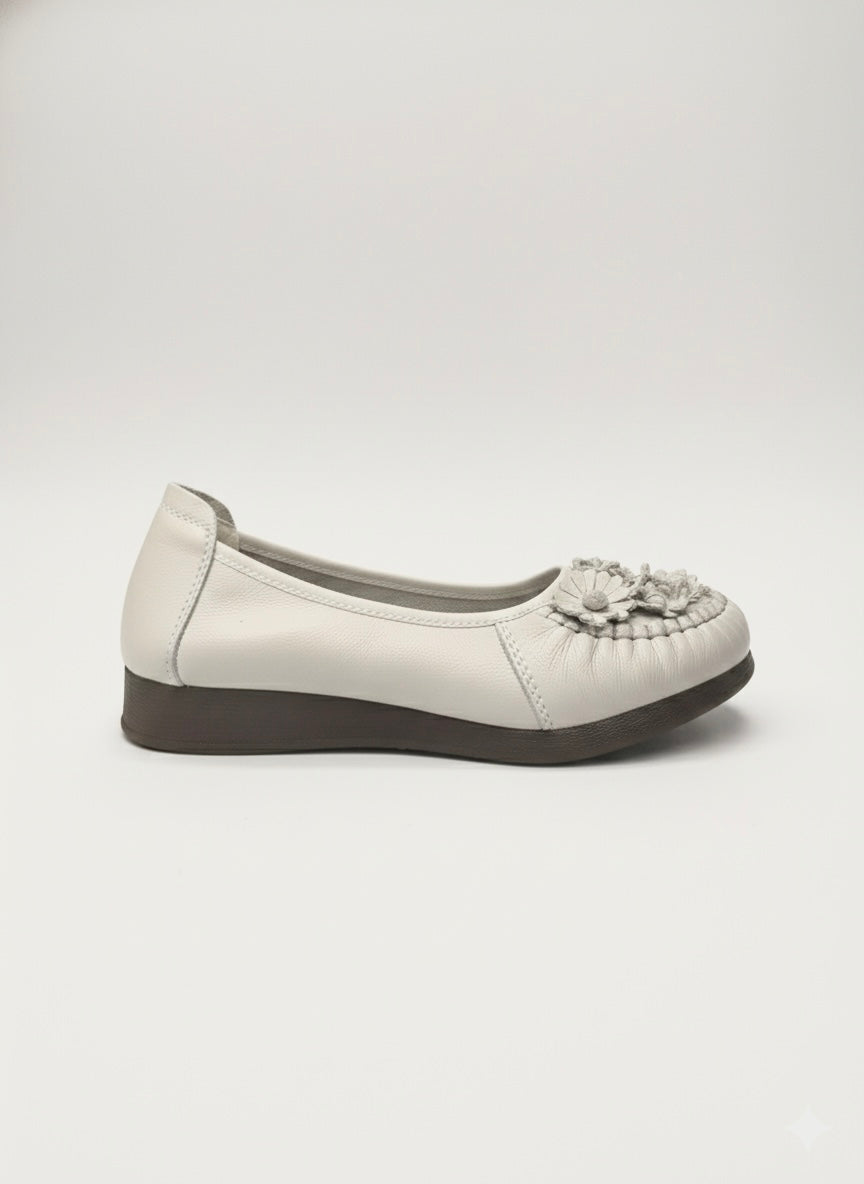 Flora Premium Leather Cushioned Ballerinas