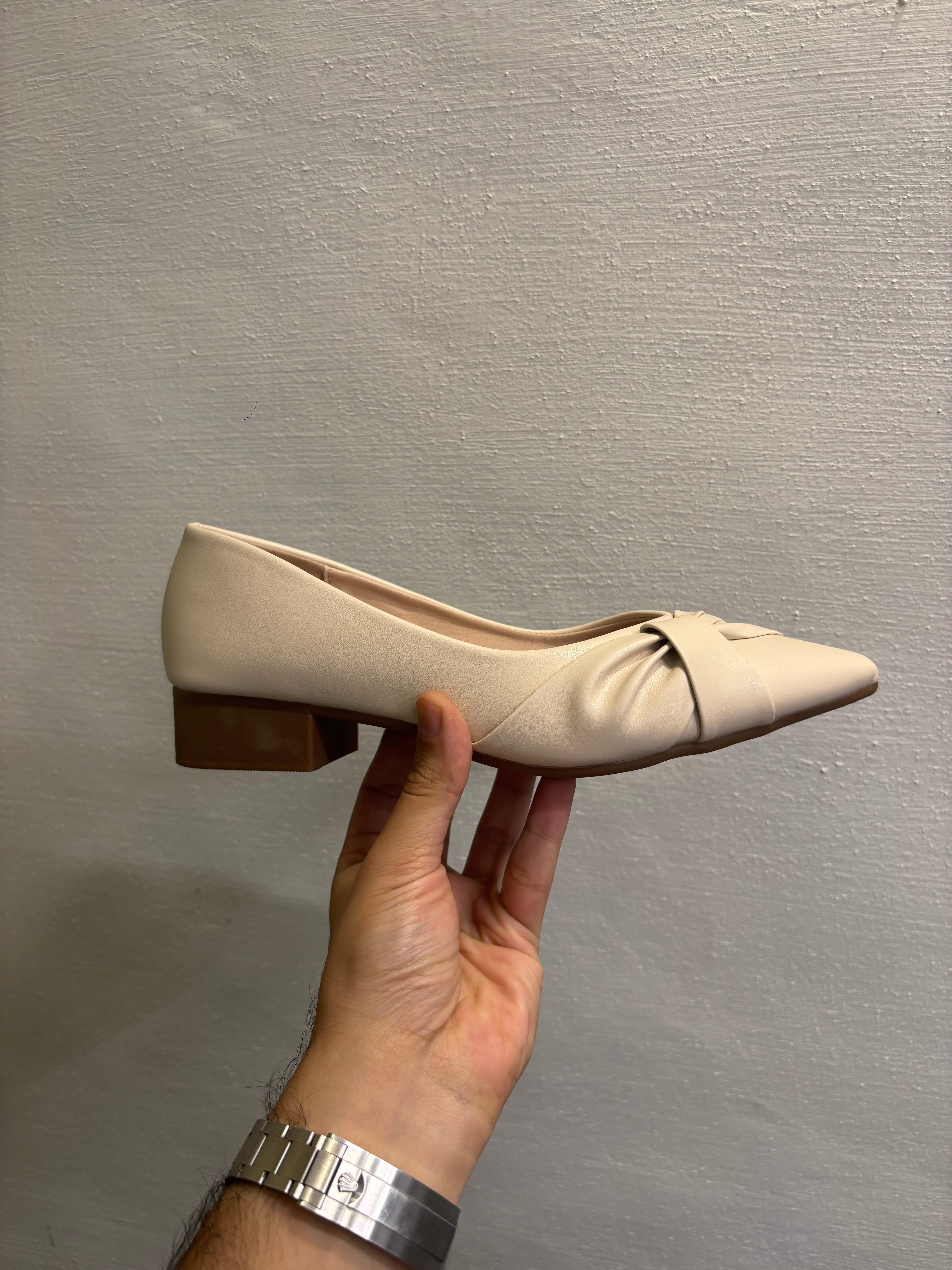 Amelie Swirl Pointed Mid Heel Ballerinas
