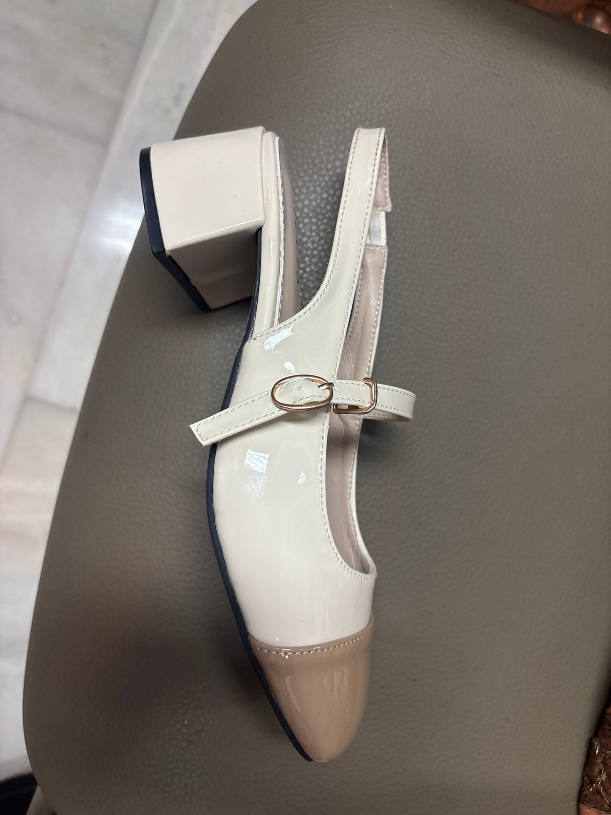 June Patent Mary Jane Block Heels