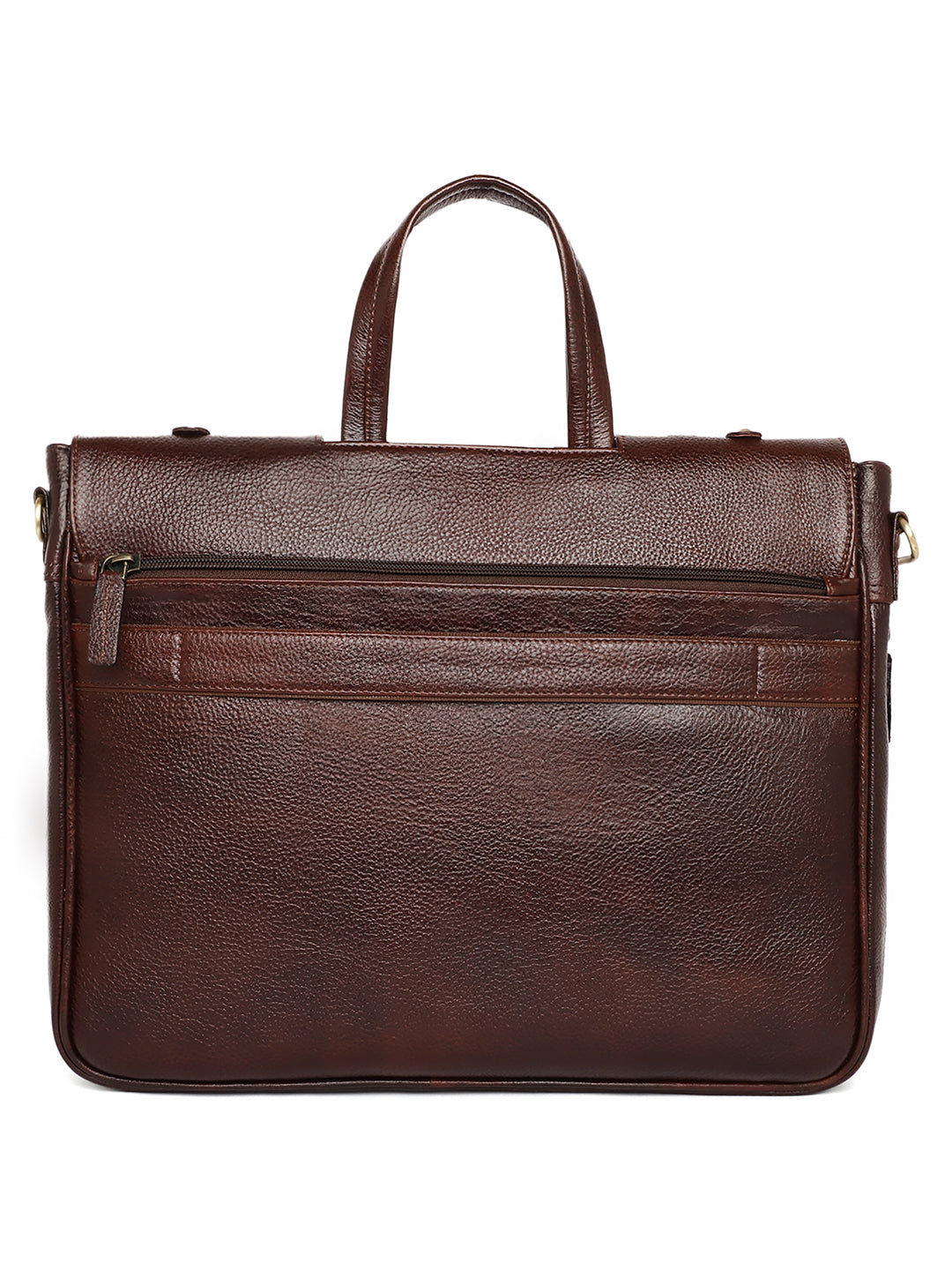 Brown Leather Flap Laptop Bags FL12126 - The Heels India
