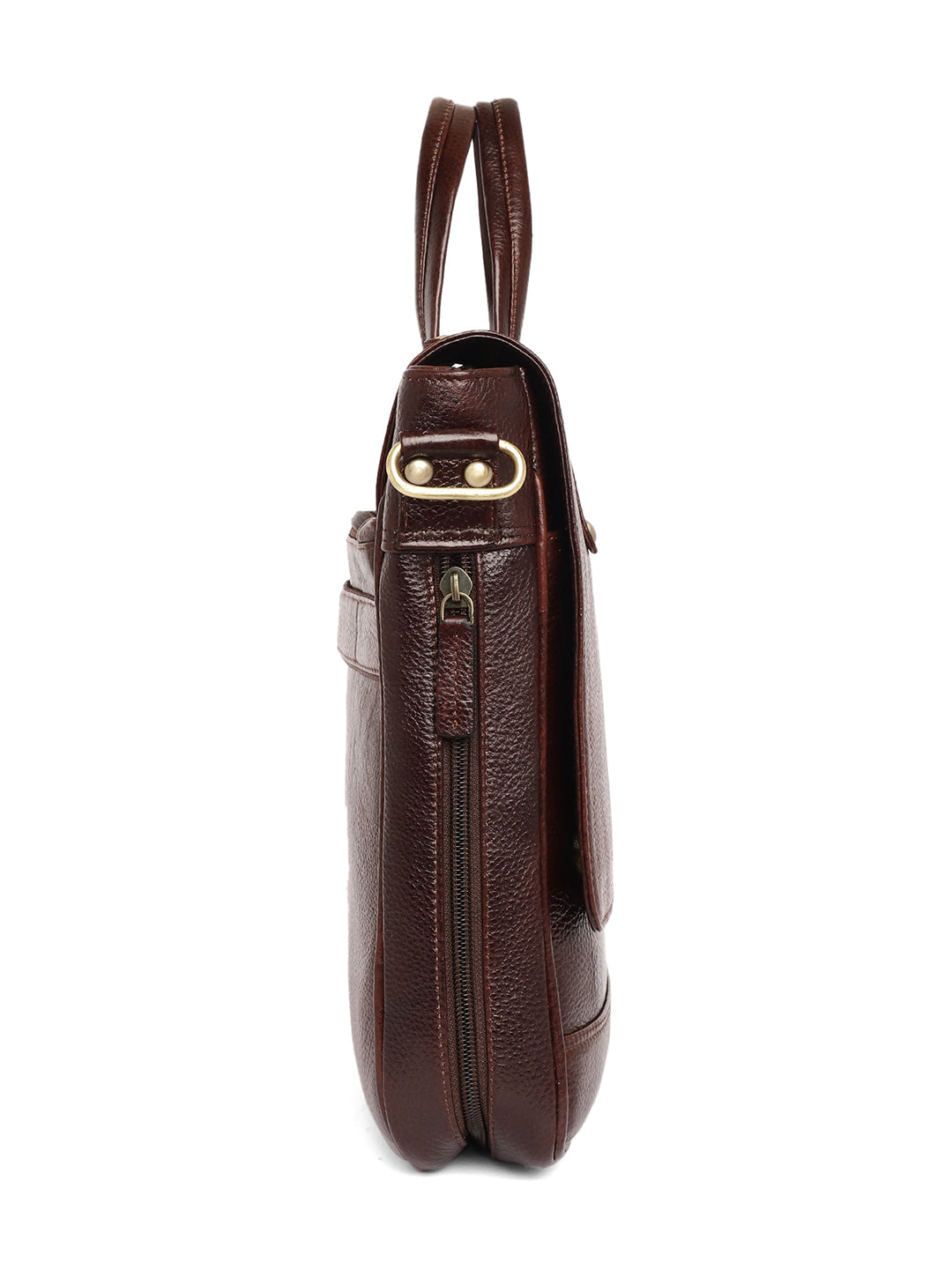 Brown Leather Flap Laptop Bags FL12126 - The Heels India