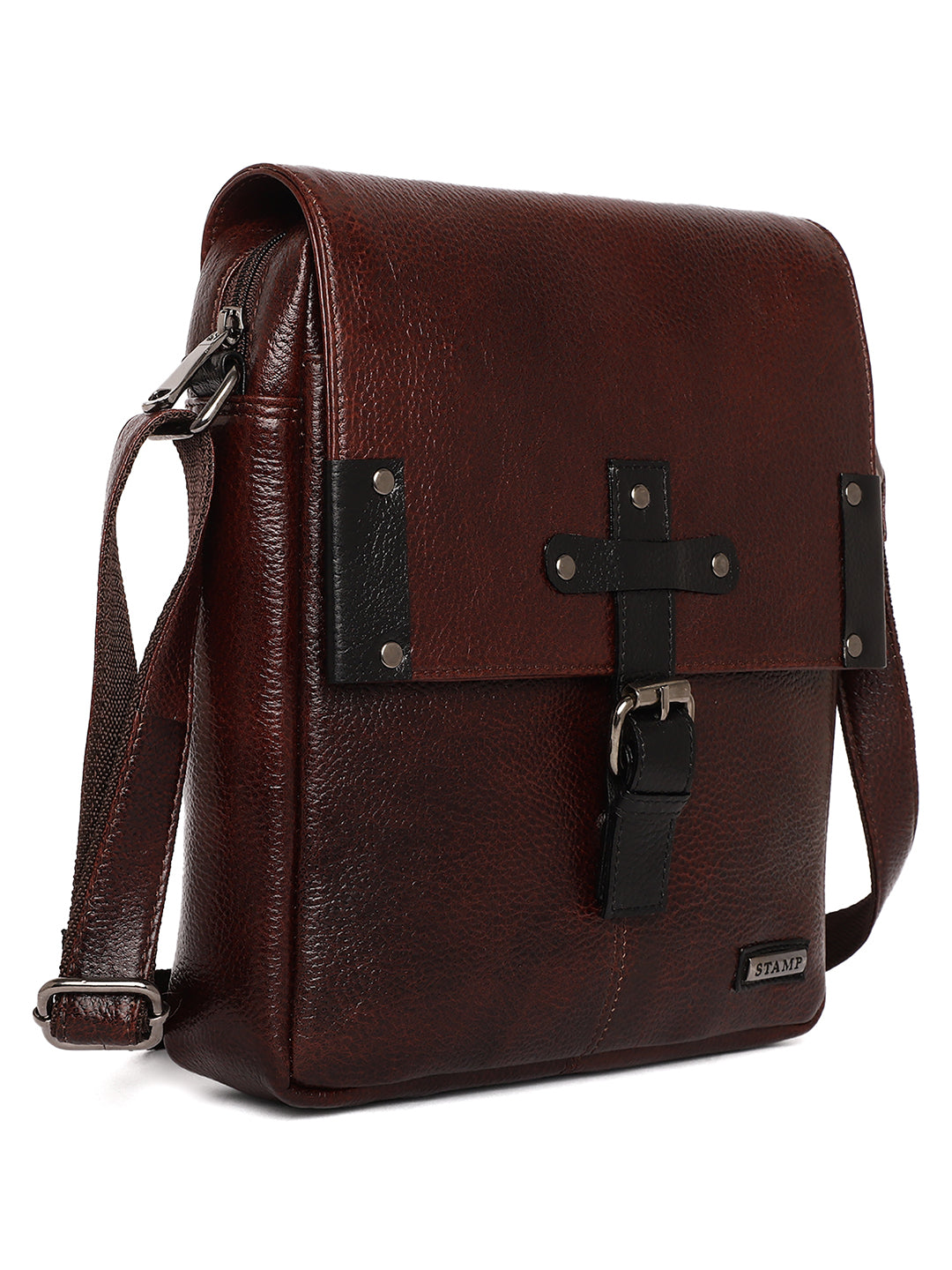 Brown Leather Crossbody bags FL500 - The Heels India