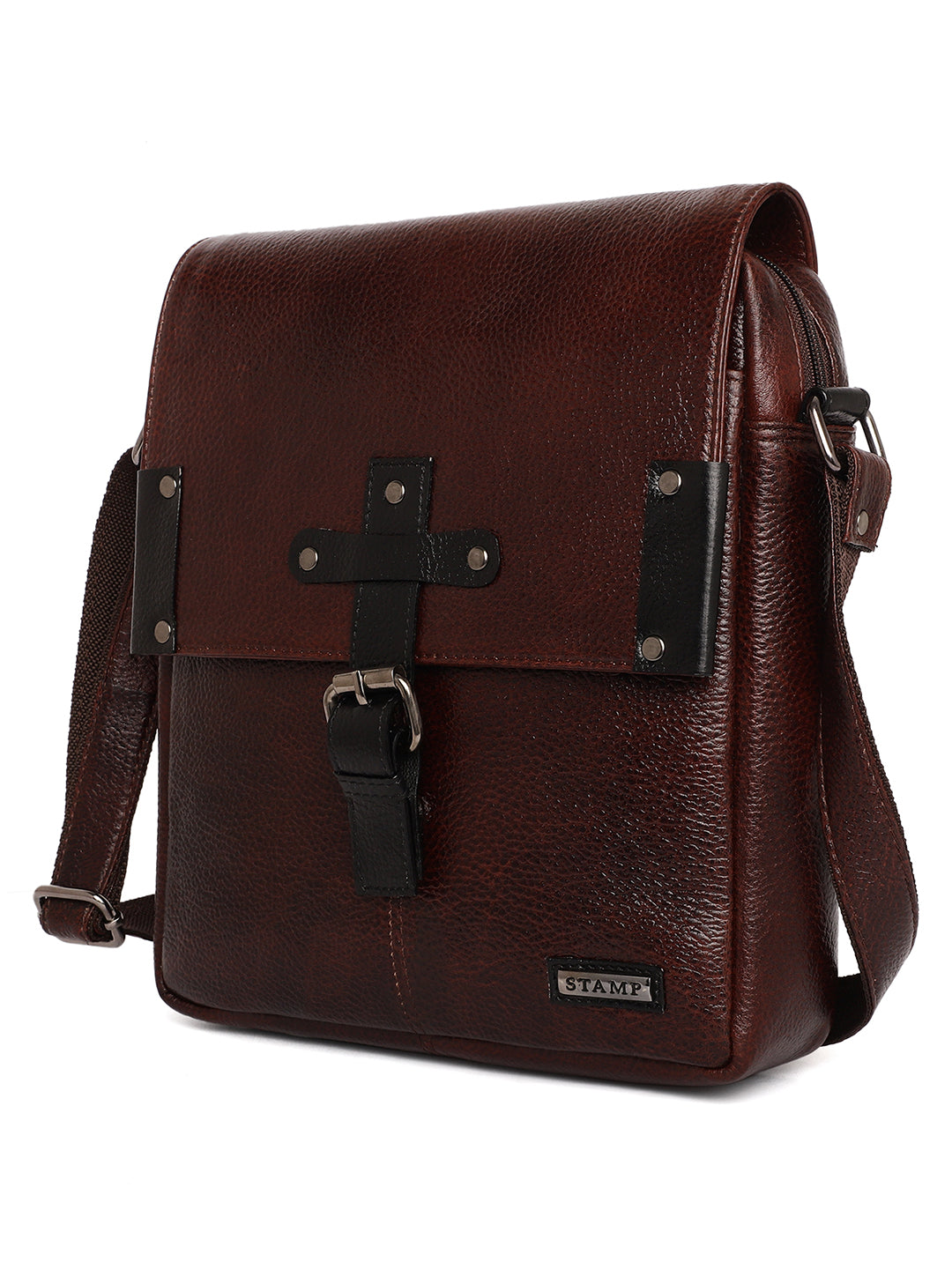Brown Leather Crossbody bags FL500 - The Heels India