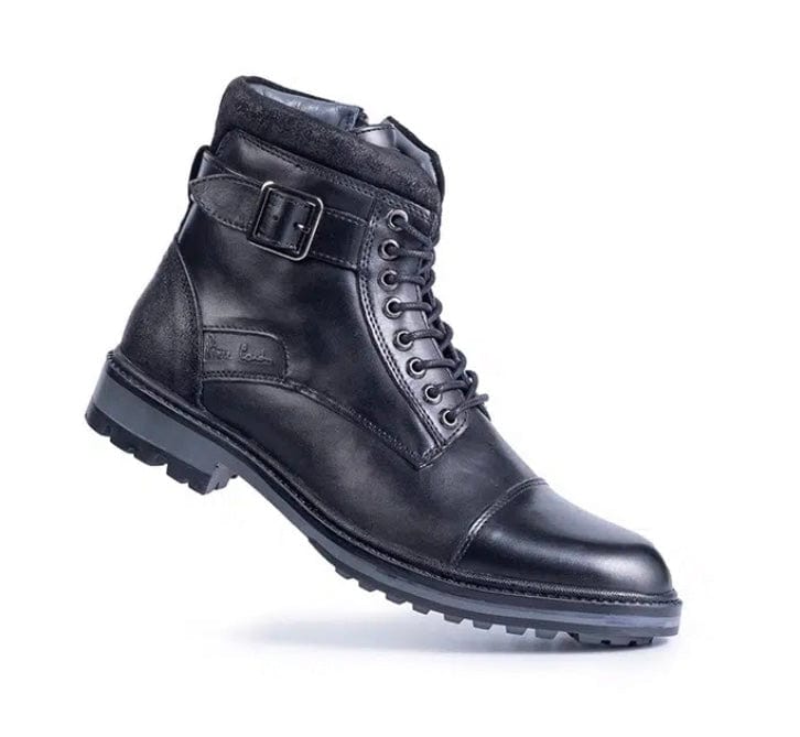 Silas Black Leather Boots - The Heels India