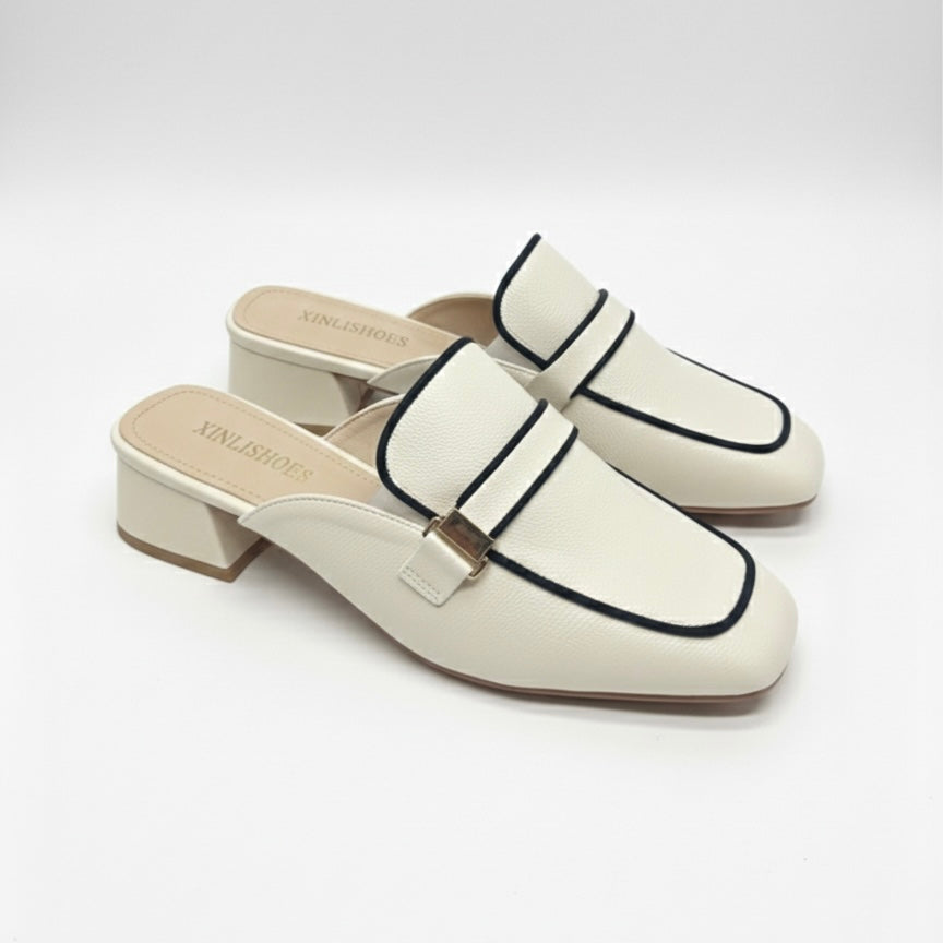 Antoine Premium Back Open Block Heel Mules - The Heels India