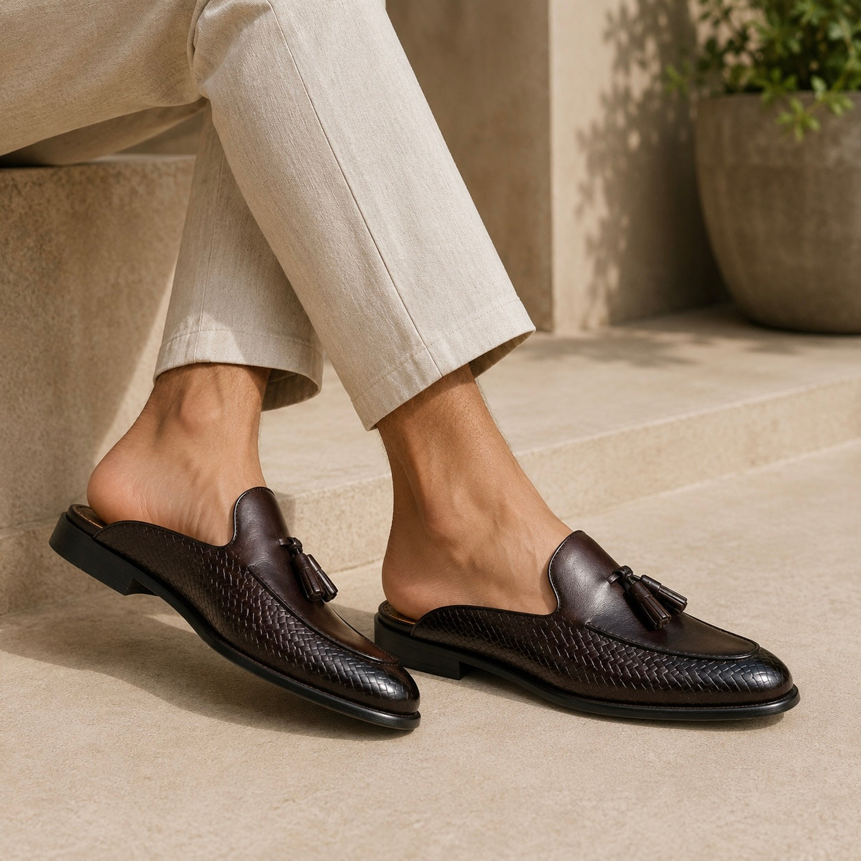 Drayton Premium Tassel Leather Mules - The Heels India