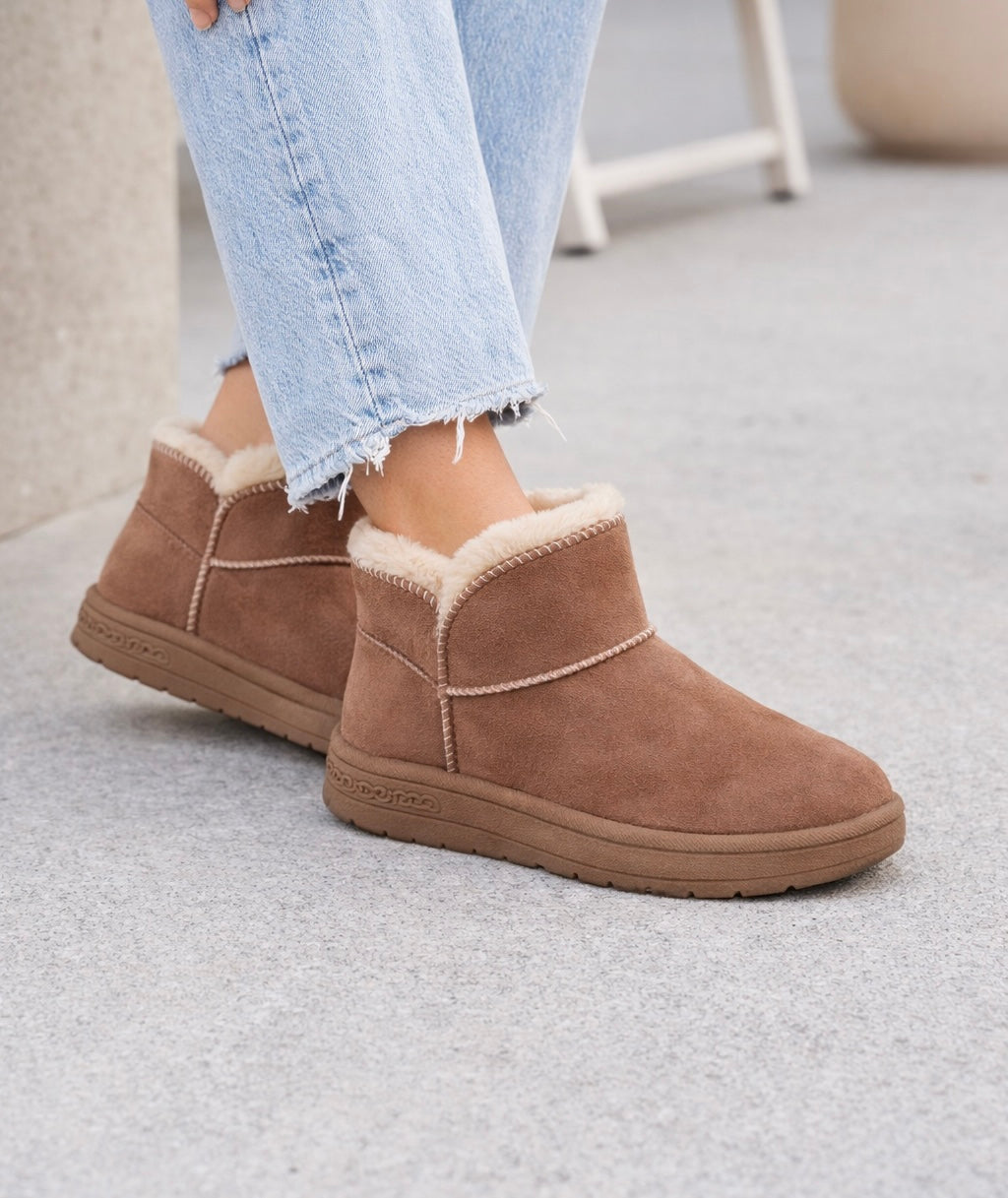 Antoine Winter Suede Ankle Fur Lined Boots