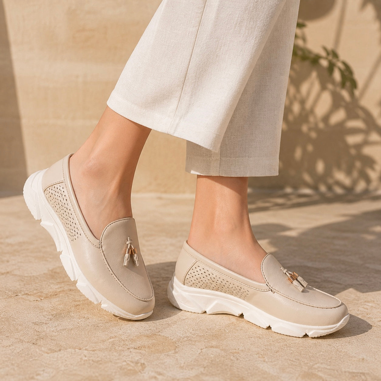 Cotton Tassel Leather Sneakers - The Heels India