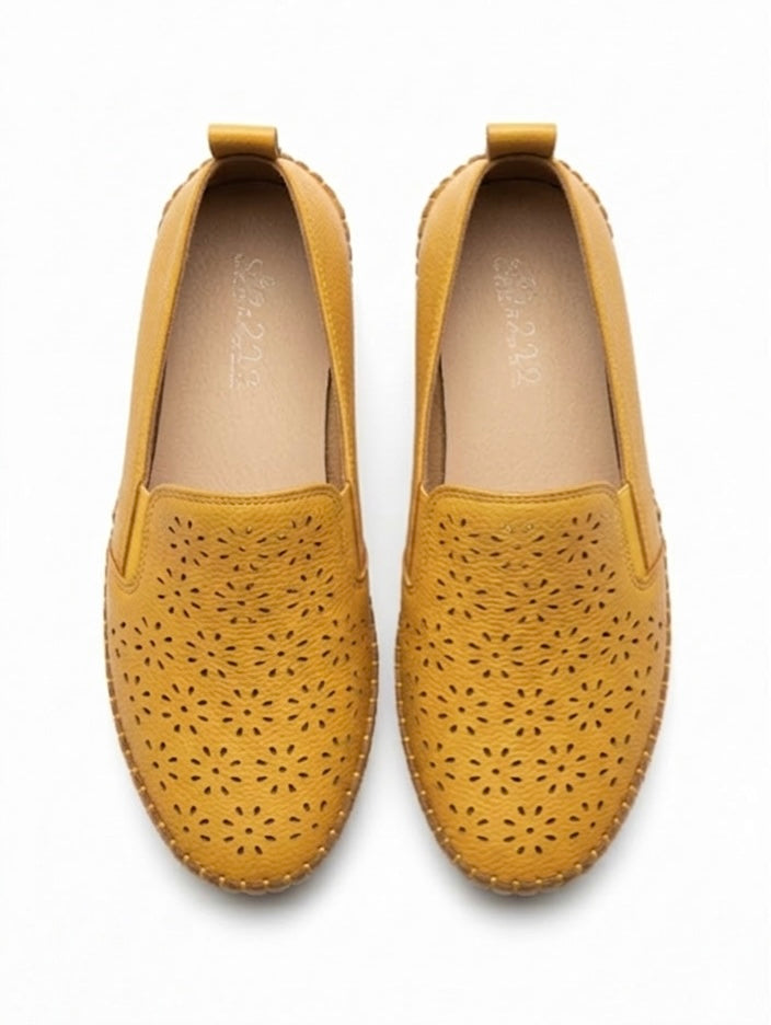 Marbella Summer Perforated Cushioned Espadrille Loafers - The Heels India