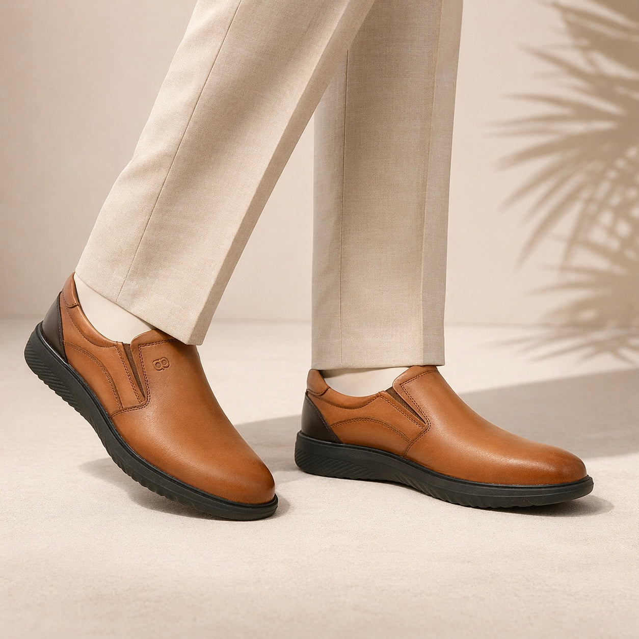 Regalia Tan Leather Slip ons