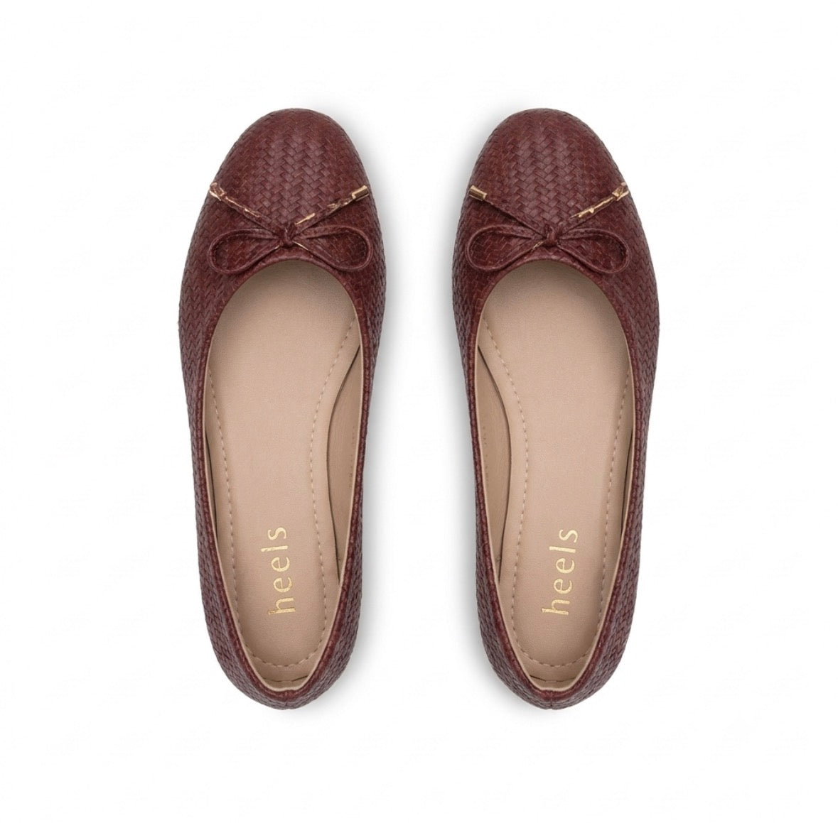 Sicily Cushioned Knit Bow Ballerinas in Coffee - The Heels India