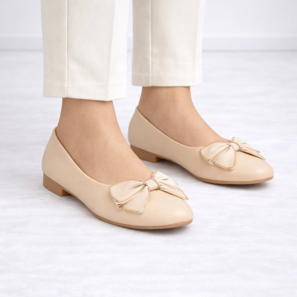 Belinda Bow Flat Ballerinas - The Heels India