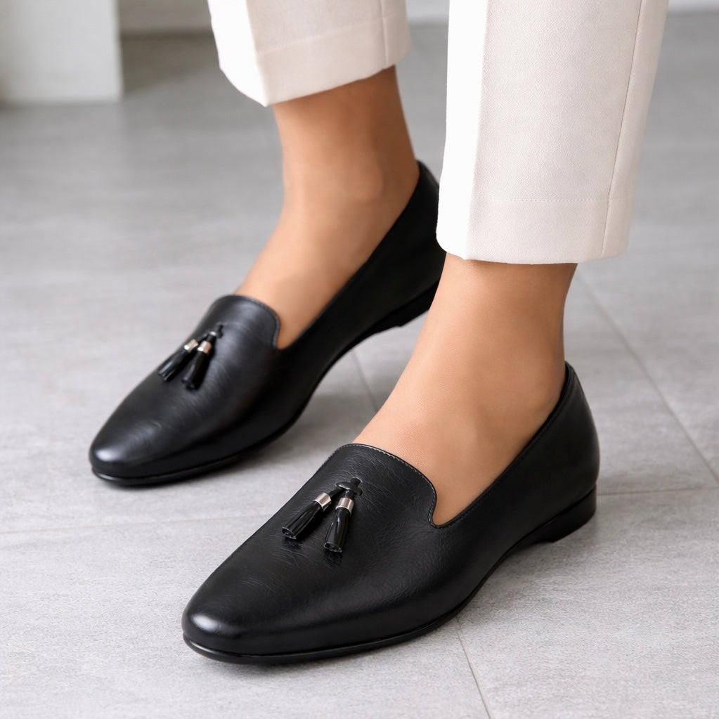 Clinton Leather Tassel Cushioned Loafers