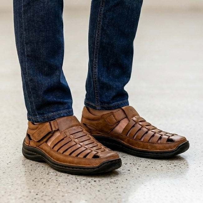 Matteo Leather Roman Sandals - The Heels India