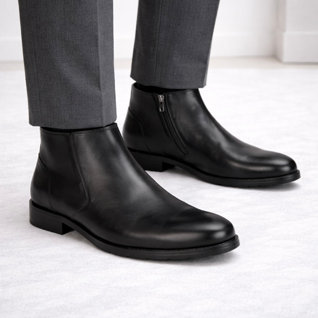 Palmer Premium Leather Ankle Boots - The Heels India