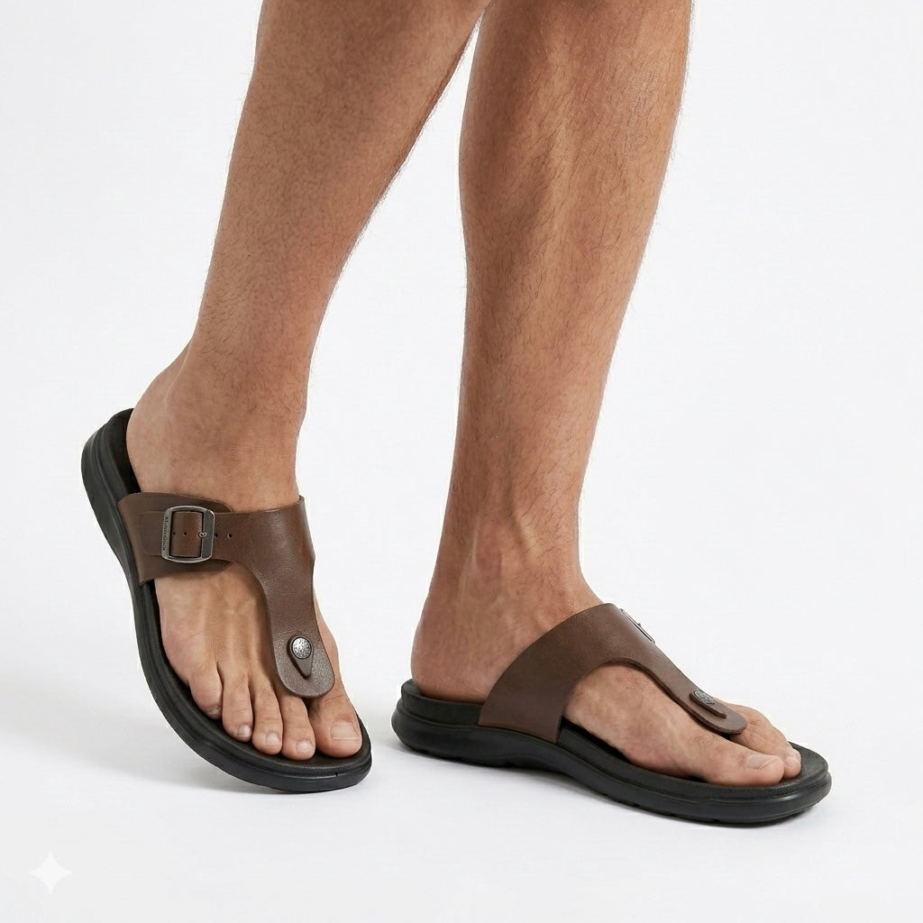 Piquè Leather Cushion Slippers - The Heels India