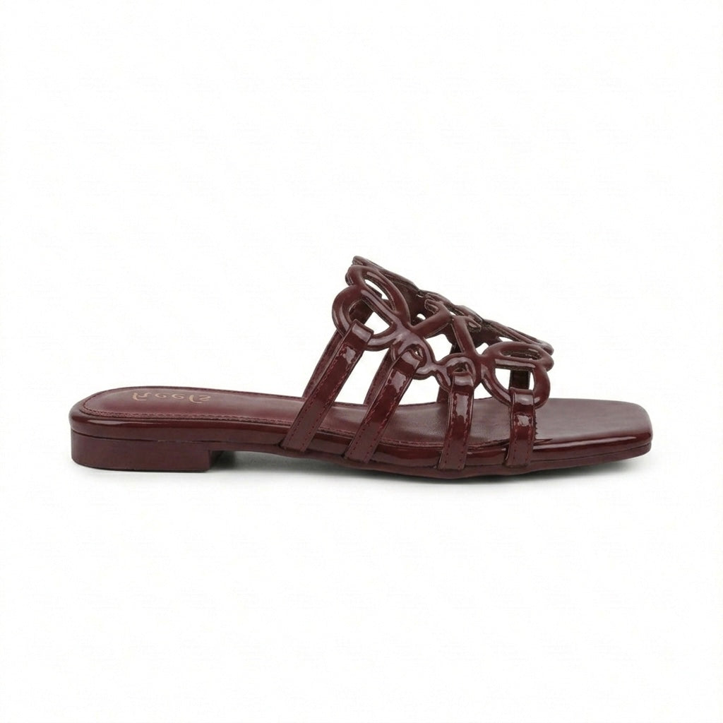 Lola Laser Cut Cushioned Summer Sliders