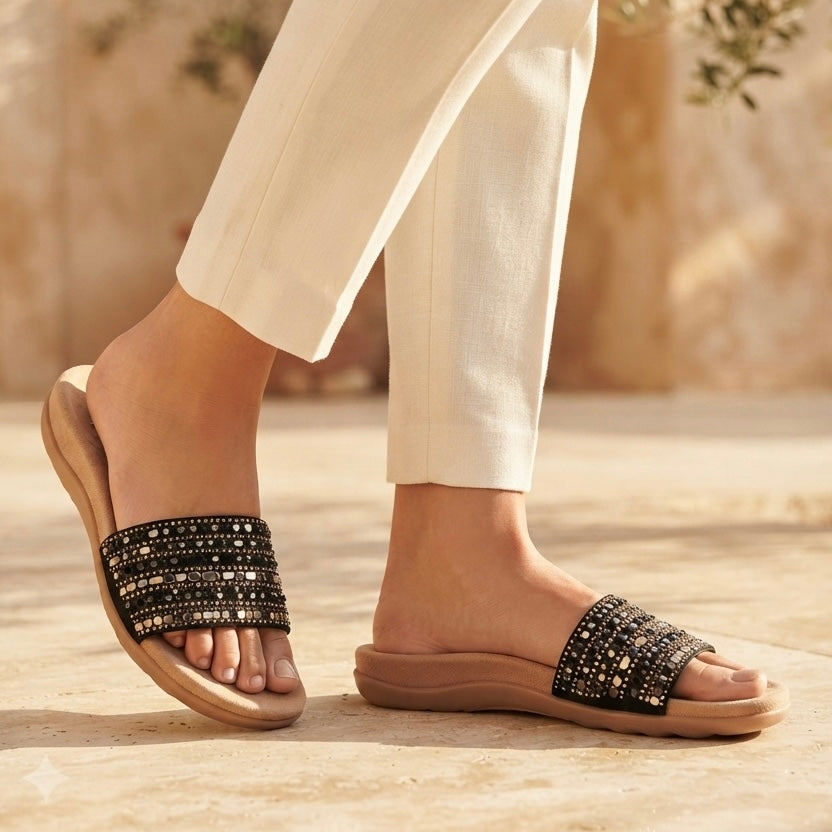 Norelle Cushioned Embellished Comfort Ethnic Sliders