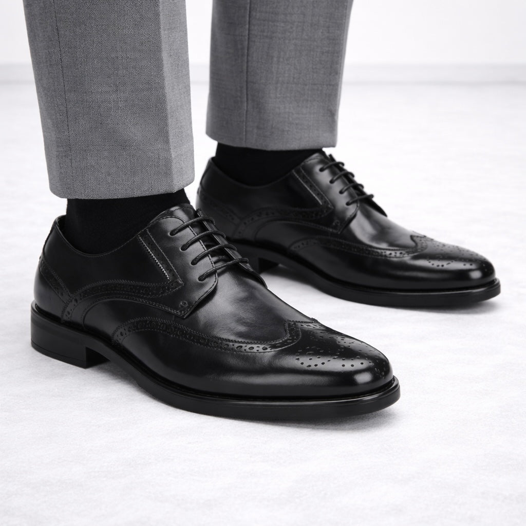 Massimo Premium Leather Brogues - The Heels India