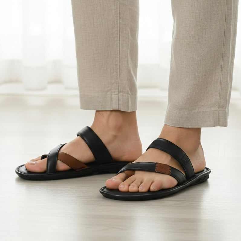 Brooks Thumb Leather Slippers - The Heels India